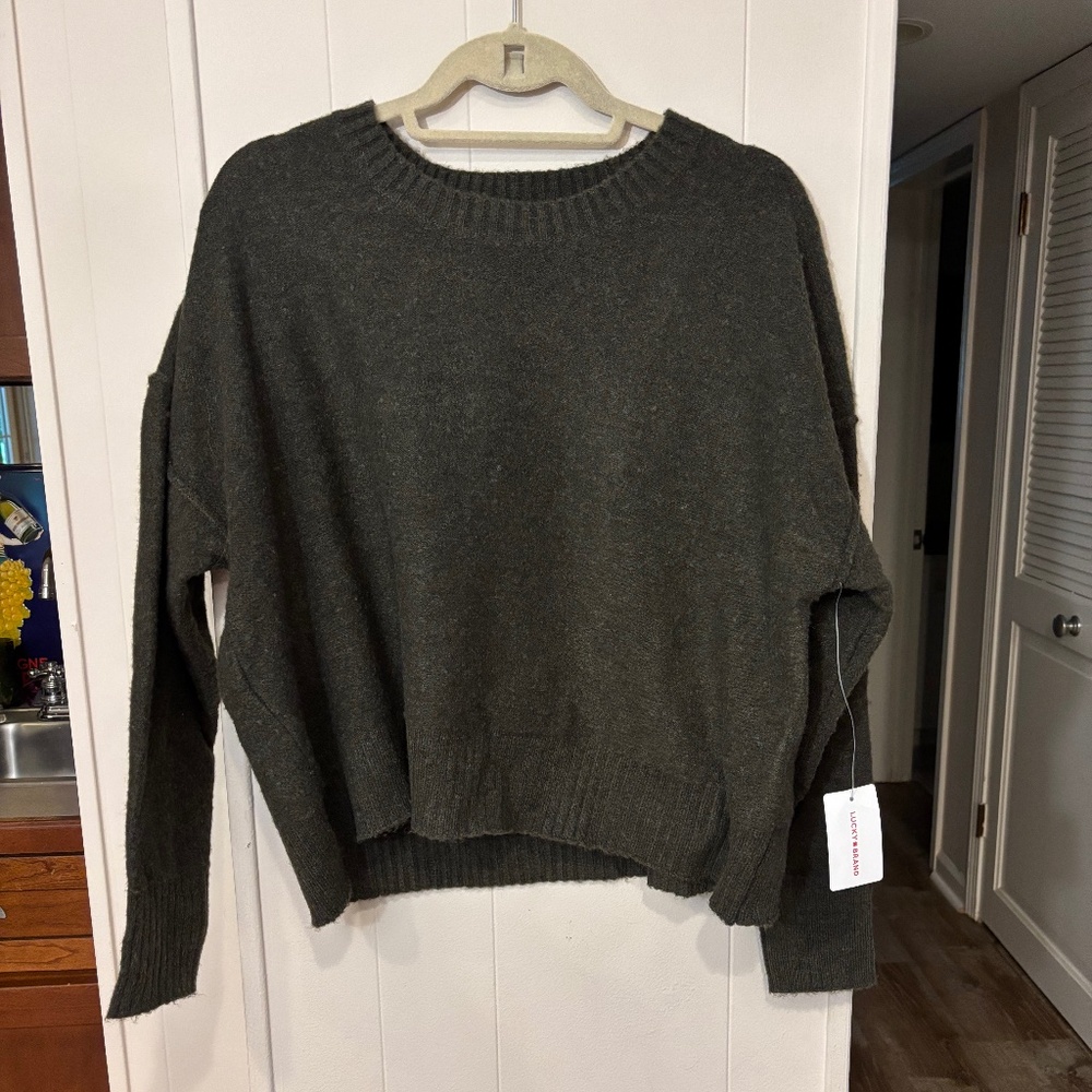 Lucky Brand Women's Sweater - Size Large - Green/Brown - NWT